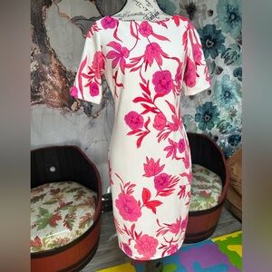 Jessica Howard Pink and White Floral Midi Dress